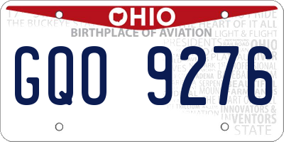OH license plate GQO9276