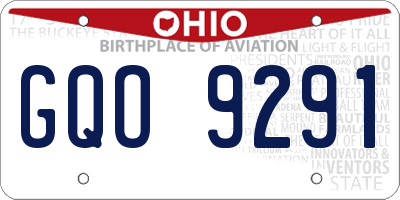 OH license plate GQO9291