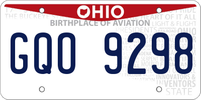 OH license plate GQO9298