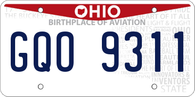 OH license plate GQO9311