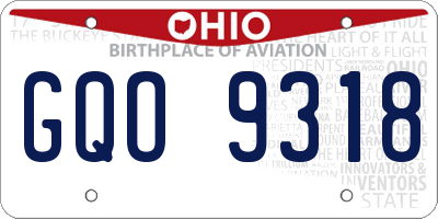 OH license plate GQO9318