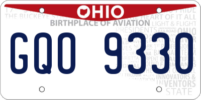 OH license plate GQO9330