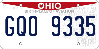 OH license plate GQO9335