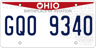 OH license plate GQO9340