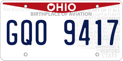 OH license plate GQO9417