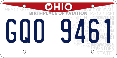 OH license plate GQO9461