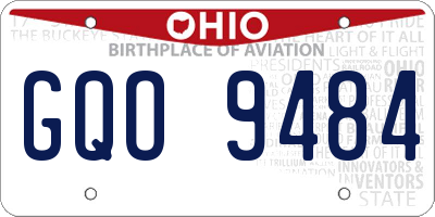 OH license plate GQO9484