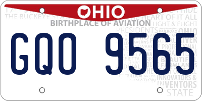 OH license plate GQO9565