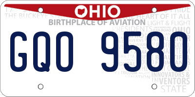 OH license plate GQO9580