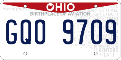 OH license plate GQO9709