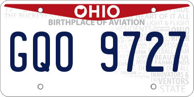 OH license plate GQO9727