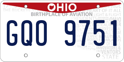 OH license plate GQO9751