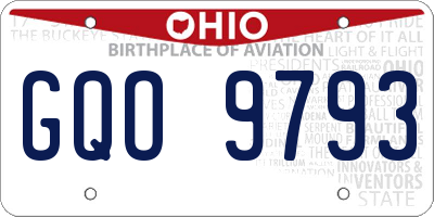 OH license plate GQO9793