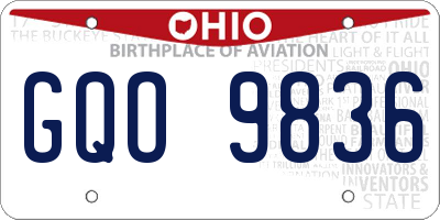 OH license plate GQO9836