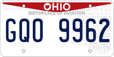 OH license plate GQO9962