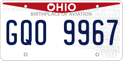OH license plate GQO9967
