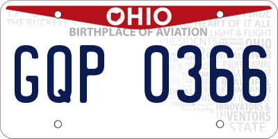 OH license plate GQP0366