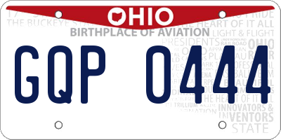 OH license plate GQP0444