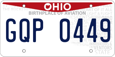 OH license plate GQP0449