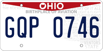OH license plate GQP0746