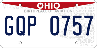 OH license plate GQP0757