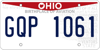 OH license plate GQP1061