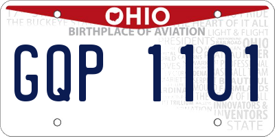 OH license plate GQP1101