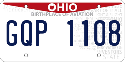 OH license plate GQP1108