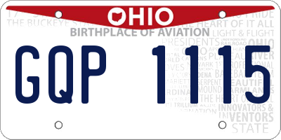 OH license plate GQP1115