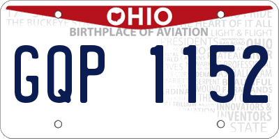 OH license plate GQP1152
