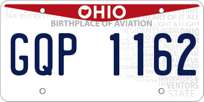 OH license plate GQP1162