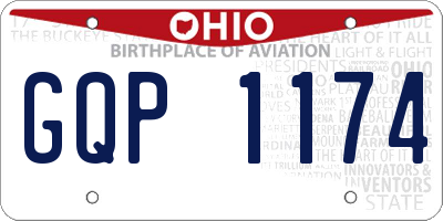 OH license plate GQP1174