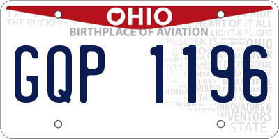OH license plate GQP1196