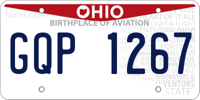 OH license plate GQP1267