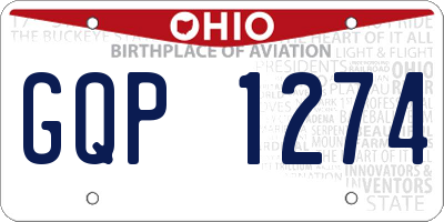 OH license plate GQP1274