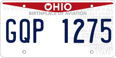OH license plate GQP1275