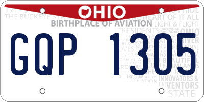 OH license plate GQP1305