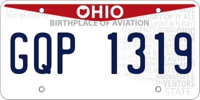OH license plate GQP1319