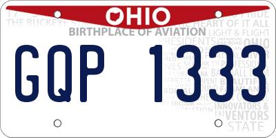OH license plate GQP1333
