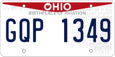 OH license plate GQP1349