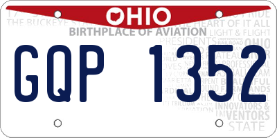 OH license plate GQP1352