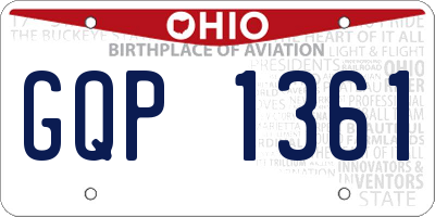 OH license plate GQP1361
