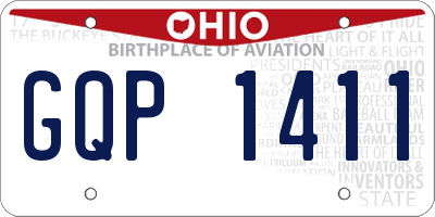 OH license plate GQP1411