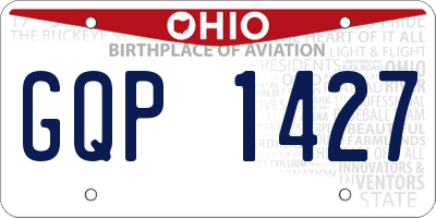OH license plate GQP1427
