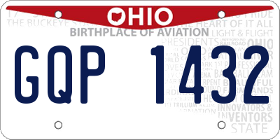 OH license plate GQP1432