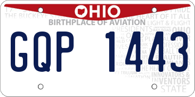 OH license plate GQP1443