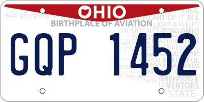 OH license plate GQP1452