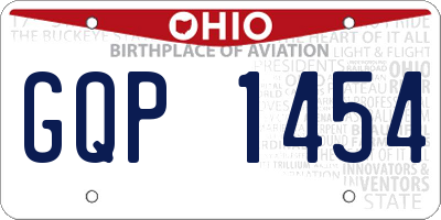 OH license plate GQP1454