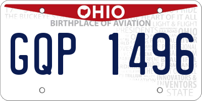 OH license plate GQP1496