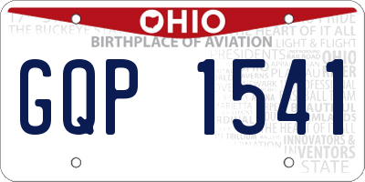 OH license plate GQP1541